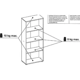 Interlink Standregal Parini 60 x 30 x 145 cm Braun