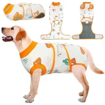 Kuoser Chirurgischer Hundebodysuit Atmungsaktiv Orange L