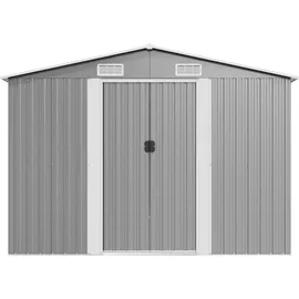 vidaXL Geräteschuppen 3,78 x 2,45 m grau