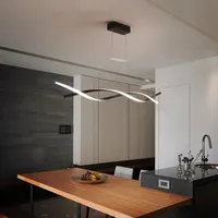 Moderne LED Pendelleuchte esszimmer, LED Dimmbar Wohnzimmer Hängelampe Moderne Hängeleuchte mit Fernbedienung, Esszimmerlampe hängend Höhenverstellbar für Küche Büro Deckenlampe (Schwarz, 80 cm)