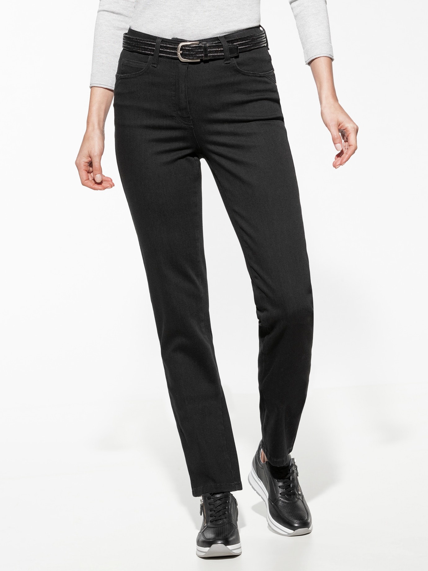 Walbusch Damen Jeans Bestform einfarbig Black 80
