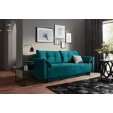 Collection AB Schlafsofa Luxus-Microfaser (225x80x86cm) petrol
