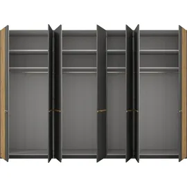 Musterring Drehtürenschrank Isabelle 344,2 x 216 x 58 cm Grau/Schwarz