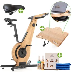 NOHRD Bike Eiche Fahrradergometer Homeoffice-Set inkl. Laptop-Auflage