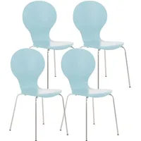 TPFLiving Besucherstuhl, Blau, Metall, 43x86x45 cm, Arbeitszimmer, Besucherstühle