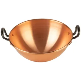 Cuisine Romefort | Schlagschüssel aus Kupfer Ø 26 cm | Rührschüssel mit zwei Gusseisengriffen, ideal um Eiweiß steif zu schlagen - Kupfer
