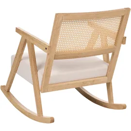 Beliani Schaukelsessel RYA gepolstert 70 x 90 x 80 cm Beige/Braun