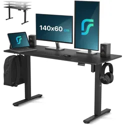 Flowsense Sitz-Steh-Schreibtisch - Verstellbarer elektrischer Schreibtisch - 140 x 60 cm