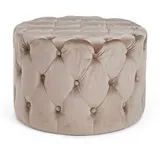 BIZZOTTO Pouf Lorella Samt 60 x 42 cm Beige
