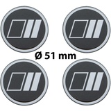 4 x Ø 51 mm Polymere Aufkleber / Streifen / Nabenkappen, Felgendeckel