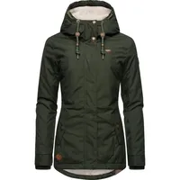 Ragwear Damen warme kurze Winterjacke mit Kapuze Monade Intl Dark Olive22 Gr. XL - XL