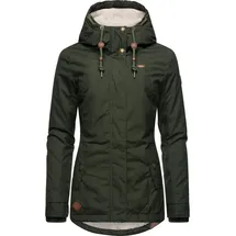 Ragwear Damen warme kurze Winterjacke mit Kapuze Monade Intl Dark Olive22 Gr. XL - XL