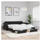 vidaXL Tagesbett 100 x 200 cm Schwarz