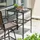 avestar Quadratischer Garten-Bartisch 71x71x103 cm mit Sonnenschirmloch, Lattenrost-Tischplatte mit pulverbeschichtetem Metallgestell, Schwarz