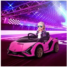 Homcom Lamborghini Sian Kinder Elektroauto 12V rosa (108 X 62 X 40 cm)