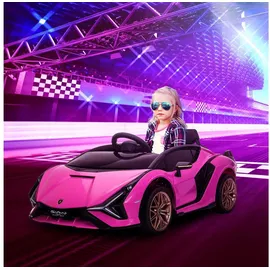 Homcom Lamborghini Sian Kinder Elektroauto 12V rosa (108 X 62 X 40 cm)