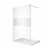 BuyLando.Shop Lily Walk-In-Dusche 100 x 200 cm Mitte Weiß ESG Glas