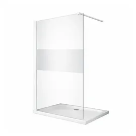 BuyLando.Shop Lily Walk-In-Dusche 100 x 200 cm Mitte Weiß ESG Glas