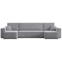 m-punkt24 Eckcouch Cord 3-Sitzer Grau