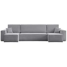m-punkt24 Eckcouch Cord 3-Sitzer Grau