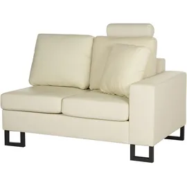 Beliani Ecksofa 6-Sitzer STOCKHOLM Echtleder Hellbeige linksseitig
