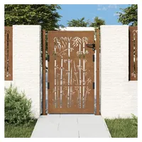 vidaXL Gartentor 105x155 cm Cortenstahl Bambus-Design