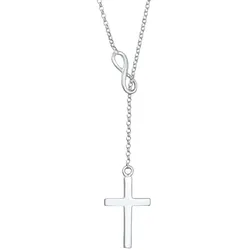 Elli Y-Kette Kreuz Infinity Symbol 925 Silber Ketten   Damen 