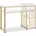 MCombo M MCombo Schreibtisch mit Schubladen mit Regal Manikürtisch aus Holz Metallgestell Schminktisch ohne Spiegel Wohnzimmer Modern Marmor-Weiß Gold 2498