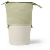 Thalia Stiftemäppchen Baumwolle & recycled PET 13x7,5x12 bis 18cm beige/grün