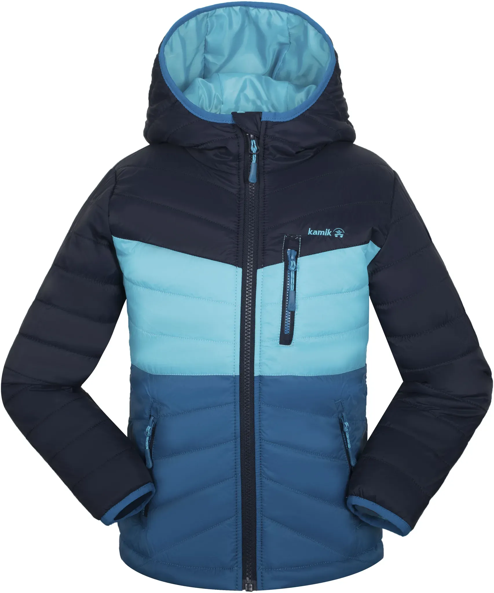 Steppjacke KAMIK "HARLEY - für Kinder", Kinder, Gr. 92, blau (midnight, myk), Obermaterial: 100% Polyester, sportlich, Jacken, für Kinder