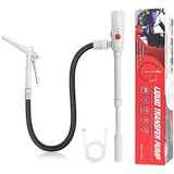 3.2GPM Elektrische Kraftstoffpumpe, 12 L/min Batteriebetriebene Benzinpumpe, Flüssigkeitstransferpumpe Benzinpumpe mit 136.5cm-Schlauch, Teleskopischer Dieselpumpe​ mit Durchflussregelung inkl. USB