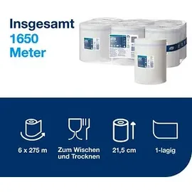 TORK Putztuchrollen Advanced M2 1-lagig weiß, 6 Rollen