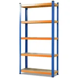 karatcommercial Schwerlastregal Blau-Orange Traglast bis 875 kg 180 x 90 x 60 cm