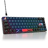 SOLIDEE mechanische gaming tastatur 65 prozent,68 Tasten kompakte mechanische tastatur RGB Hintergrundbeleuchtung,65 prozent tastatur mechanisch QWERTY,Roter Schalter für Win/Mac PC Laptop(68 Monstor)