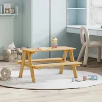 VidaXL Kindertisch mit Bänken IRUN 90x79,5x50 cm Massivholz