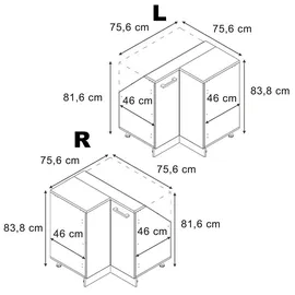 Vicco Rion 75,6 x 81,6 cm Weiß / Anthrazit
