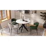 Design Esstisch Renzo ausziehbar 110 bis 180 cm rund Esszimmer Tisch - Weiß