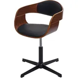MCW Esszimmerstuhl MCW-H46 Kunstleder schwarz Walnuss-Optik