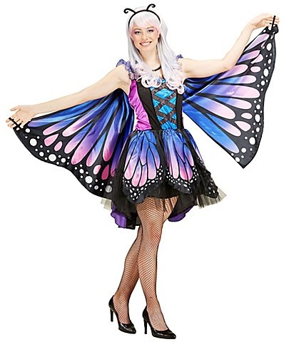 Schmetterling-Kostüm "Fantasia" für Damen, lila/blau