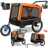 Kesser KESSER® Hundeanhänger Boxer 3-in-1 Hundebuggy & Jogger Fahrradanhänger groß ca. 240 Liter Volumen, gefedert, Material: 600D Oxford Canvas, SmartSpace Concept, maximale Belastbarkeit: 40 kg