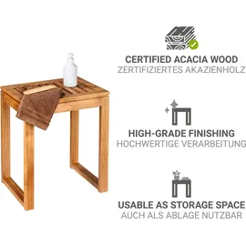 Wenko Badhocker Mod. Fondi aus massivem Akazienholz 60 x 39 x 30 cm braun