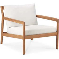 Ethnicraft Jack Outdoor-Loungesessel Teak mit Stoffkissen - Natur