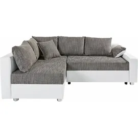 Collection AB Ecksofa »Parma L-Form«, mit Bettfunktion und Federkern grau