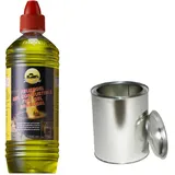 Moritz Starter Set 3 x 1000 ml Brenngel + 2X Blechdose 500 ml mit Deckel für Brenner Kamin Ofen Sicherheitsbrenner Brennpaste