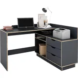 byLIVING Winkelschreibtisch Belfast Anthrazit / Eiche
