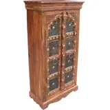 GURU SHOP Schrank, Kleiderschrank, Massivholz, Kolonialstil - Modell 8, 132x64x35 cm