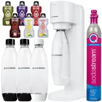 NEU Sodastream Wassersprudler Gaia Weiß Set mit 3 Flaschen 6 Sirupsorten
