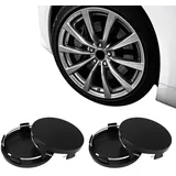 BECHS 4 Stück Nabendeckel 60mm, Universal Radnabenkappen aus Hochwertiges ABS, Radnabenabdeckung Polierte Oberfläche, Schwarz Felgenkappen Ersetzen Kompatibel mit VW und Audi Alufelgen