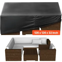 VEVOR Schutzhülle Abdeckplane für Terrassenmöbel 420D Wasserfest 320x320x81cm