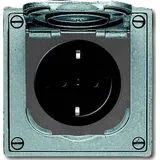 Busch-Jaeger Klappdeckelsteckdose 1f Unterputz Grau 2 St.